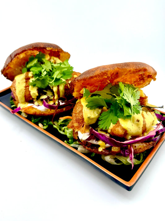 Beer Batter Catfish Stuffed Hush Puppy Tacos