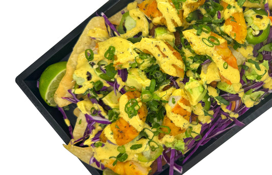 Shrimp and Wonton Poke Nachos