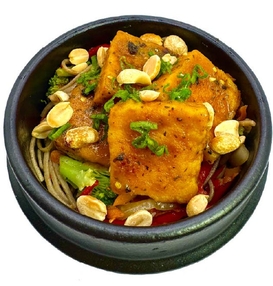 Crispy Glazed Tofu & Veggie Soba Bowl